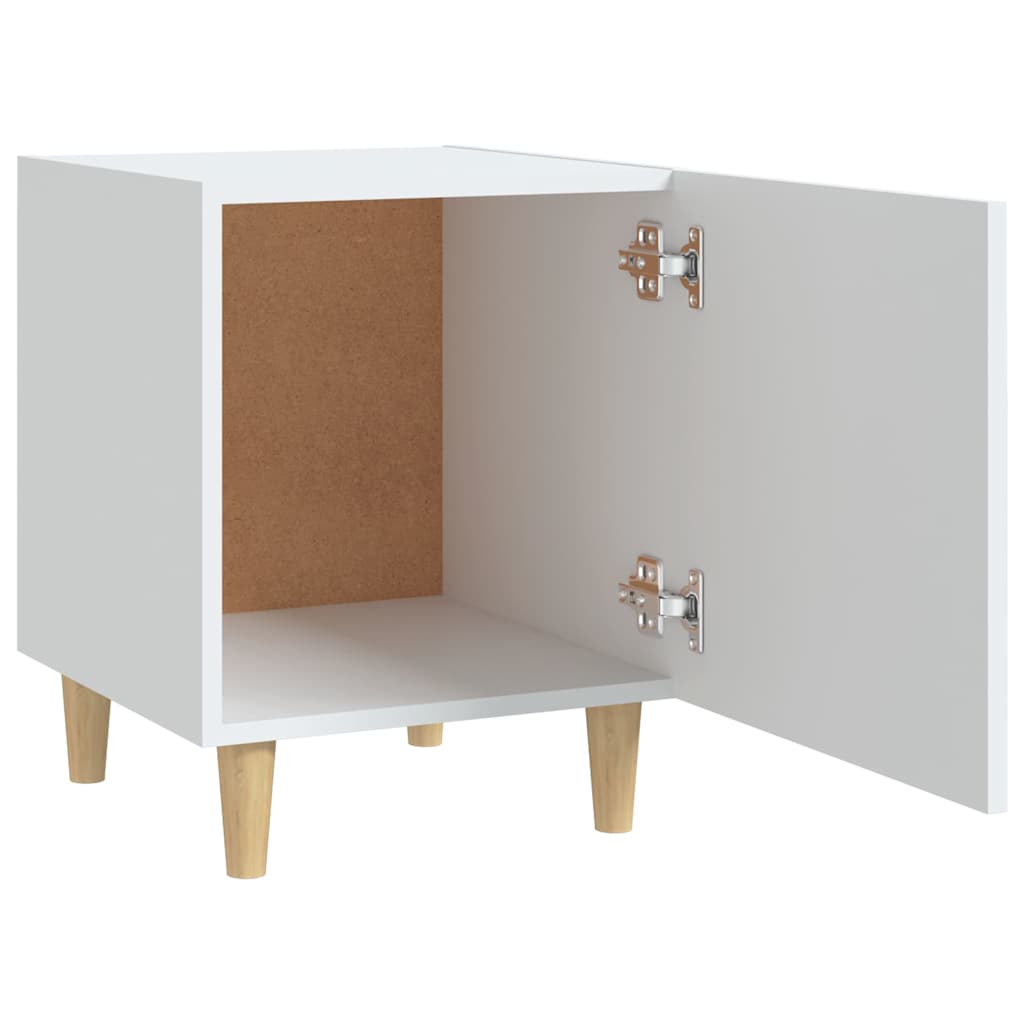 Bedside tables, 2 pcs., white, engineered wood