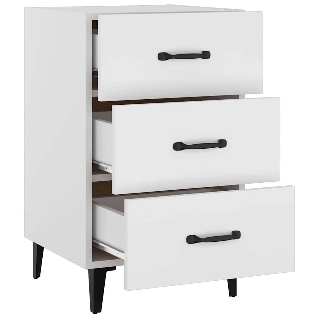 Nightstand, white, 40x40x66cm, engineered wood