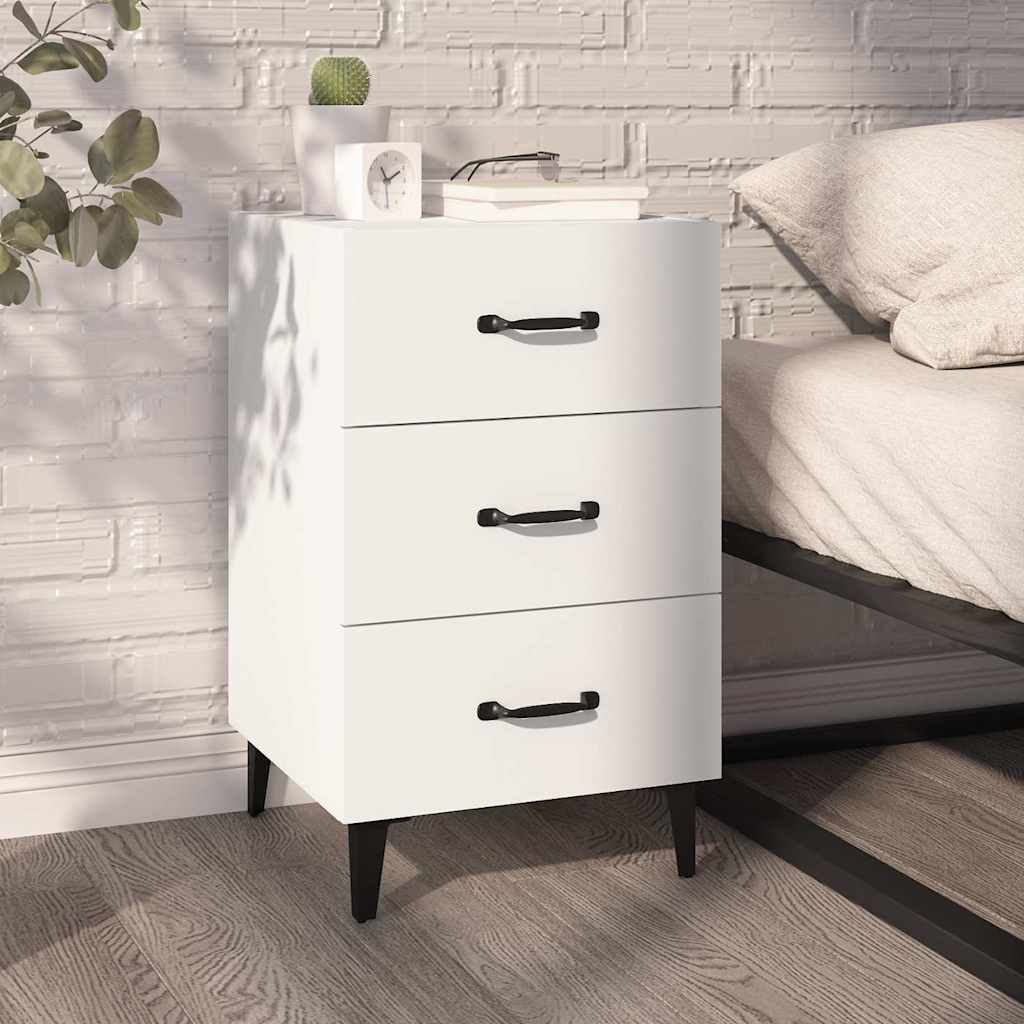 Nightstand, white, 40x40x66cm, engineered wood