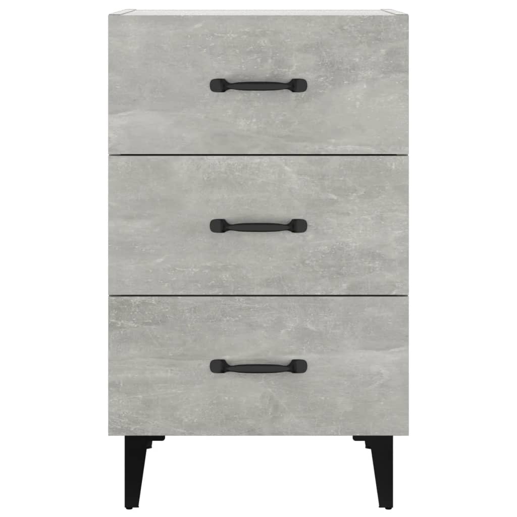 Bedside table, concrete grey, 40x40x66cm, engineered wood