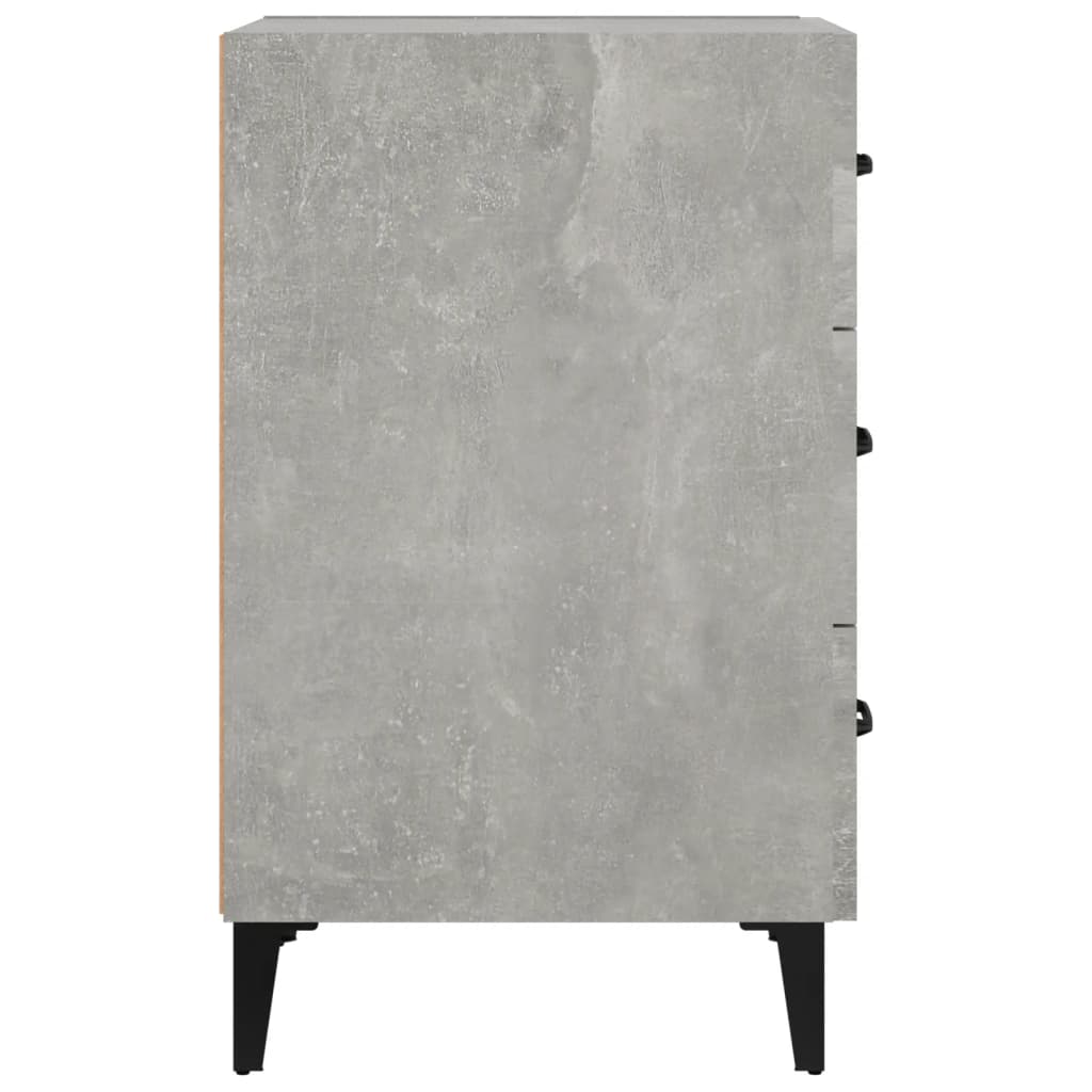 Bedside table, concrete grey, 40x40x66cm, engineered wood