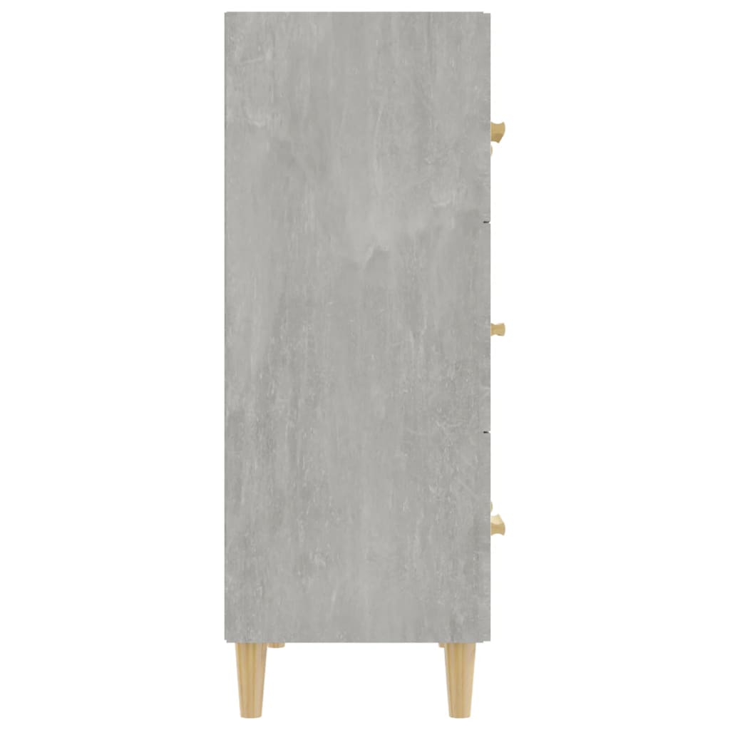Šoninė spintelė, betono pilka, 70x34x90cm, apdirbta mediena
