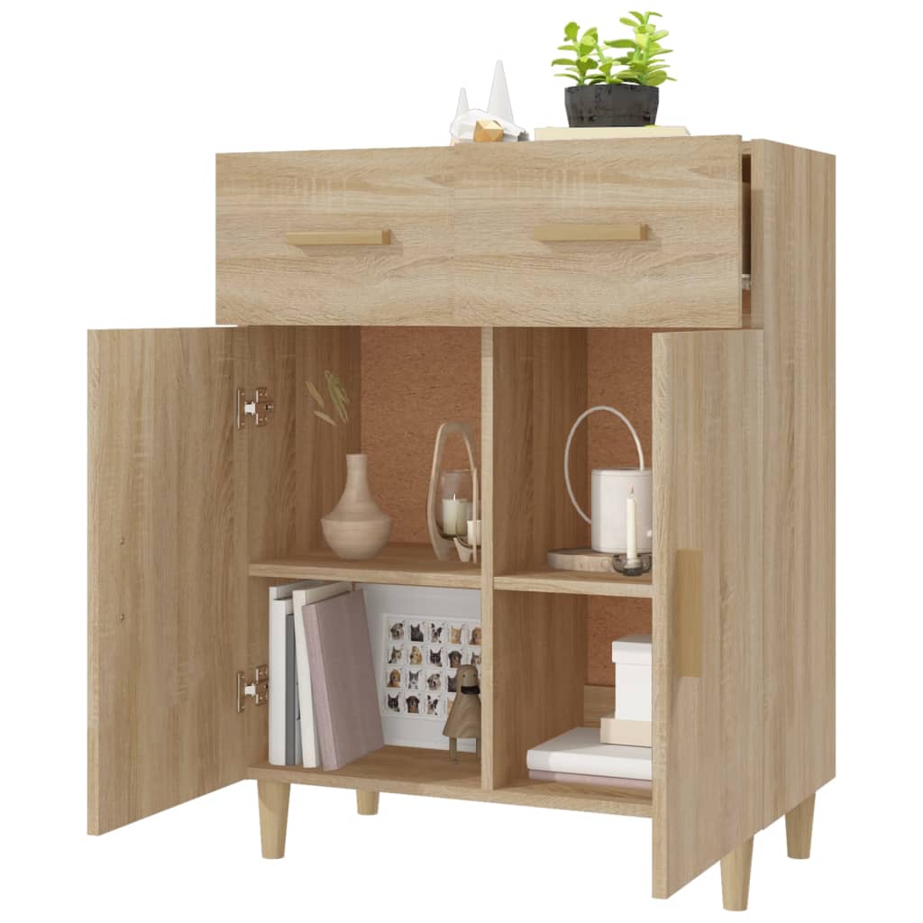 Side cabinet, oak color, 69.5x34x89cm, engineered wood