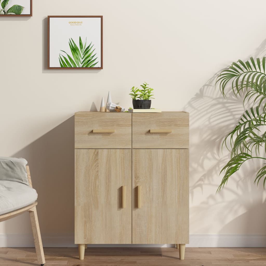 Side cabinet, oak color, 69.5x34x89cm, engineered wood