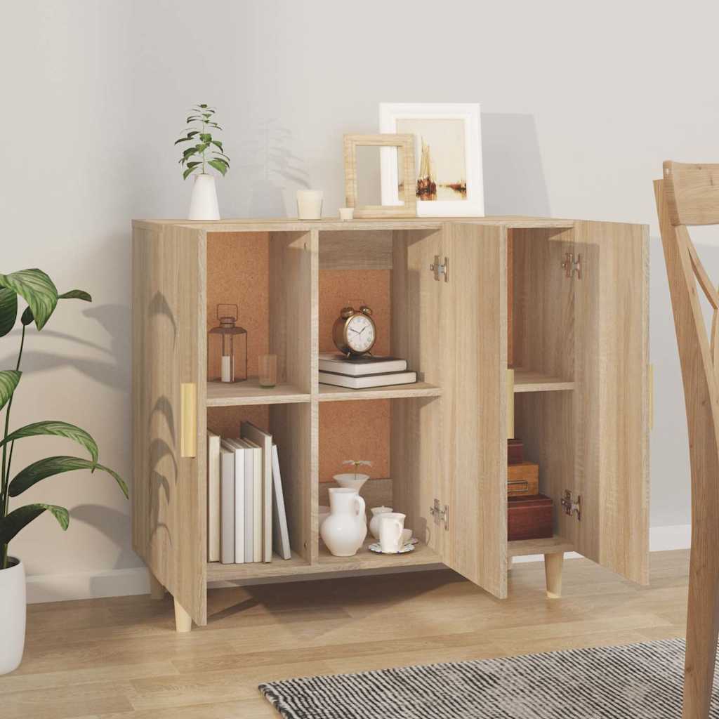 Sideboard, Sonoma oak, 90x34x80cm, engineered wood