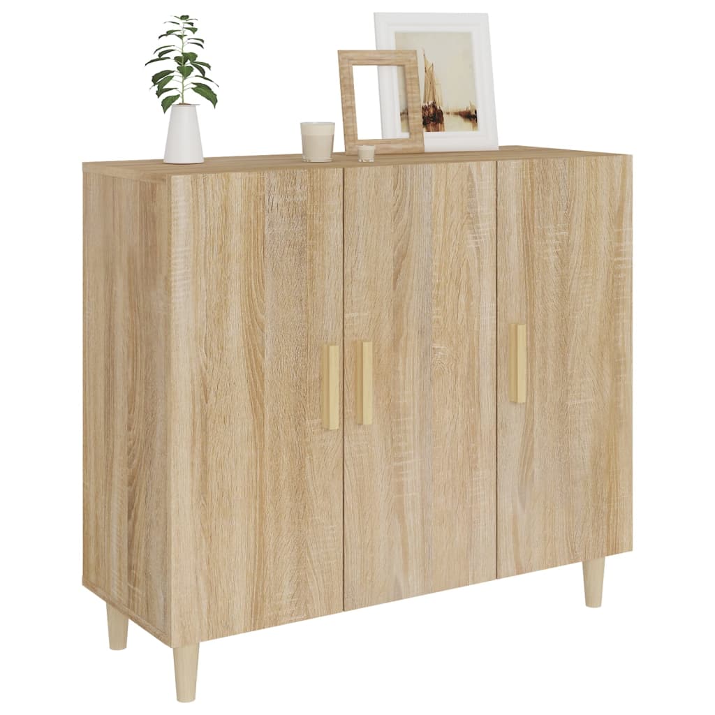 Sideboard, Sonoma oak, 90x34x80cm, engineered wood