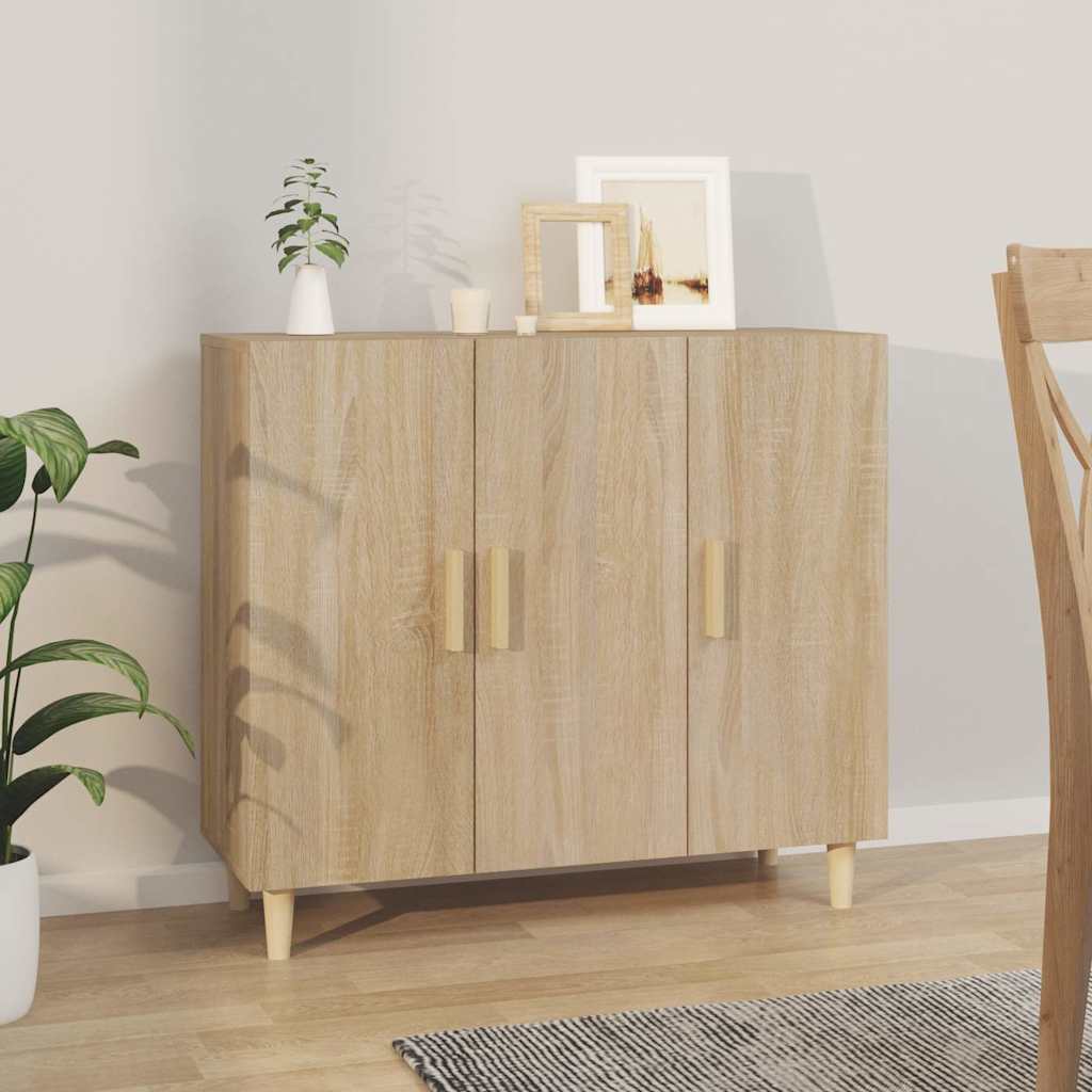 Sideboard, Sonoma oak, 90x34x80cm, engineered wood