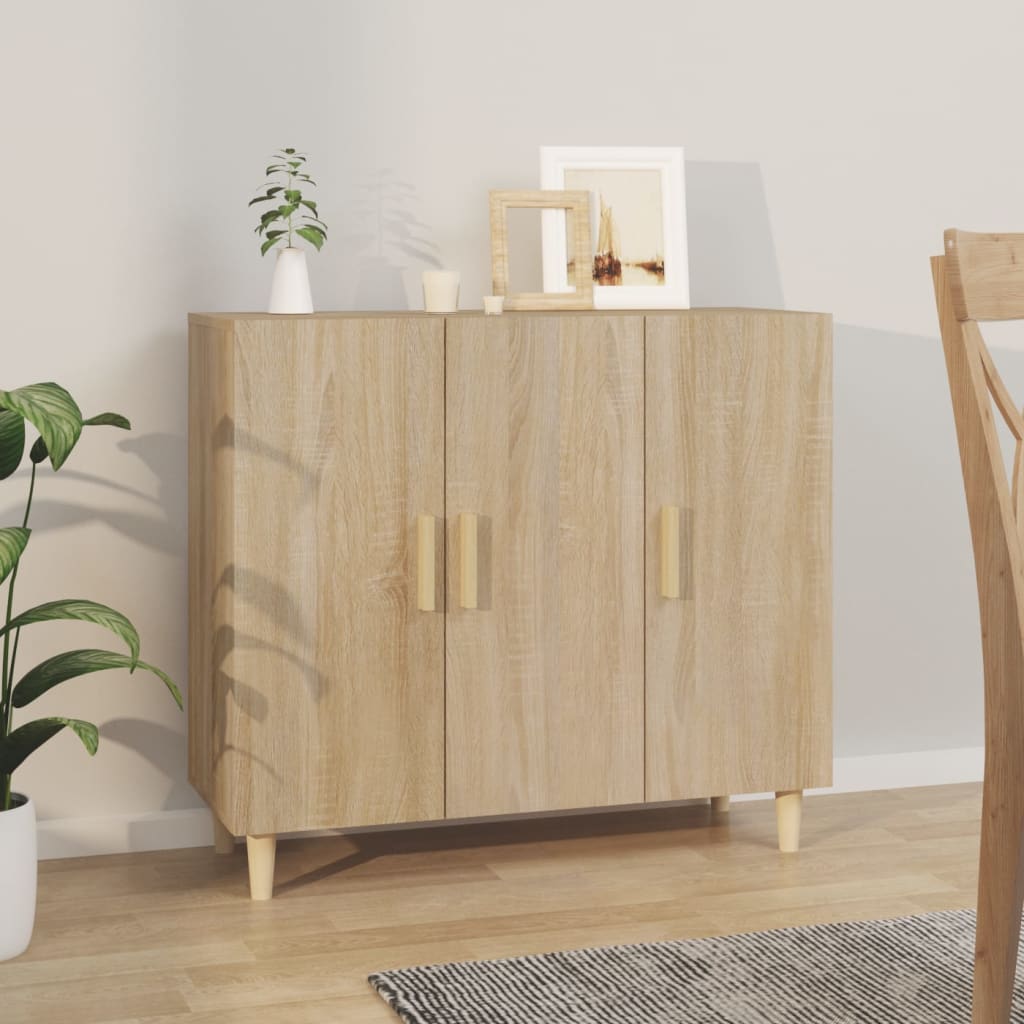 Sideboard, Sonoma oak, 90x34x80cm, engineered wood