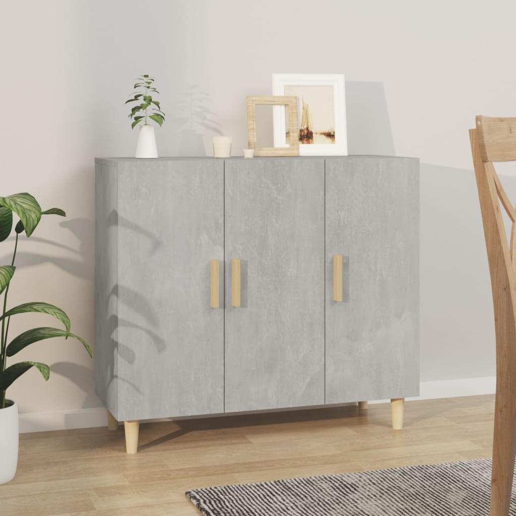 Sānu skapītis, betona pelēks, 90x34x80cm, apstrādāta koksne
