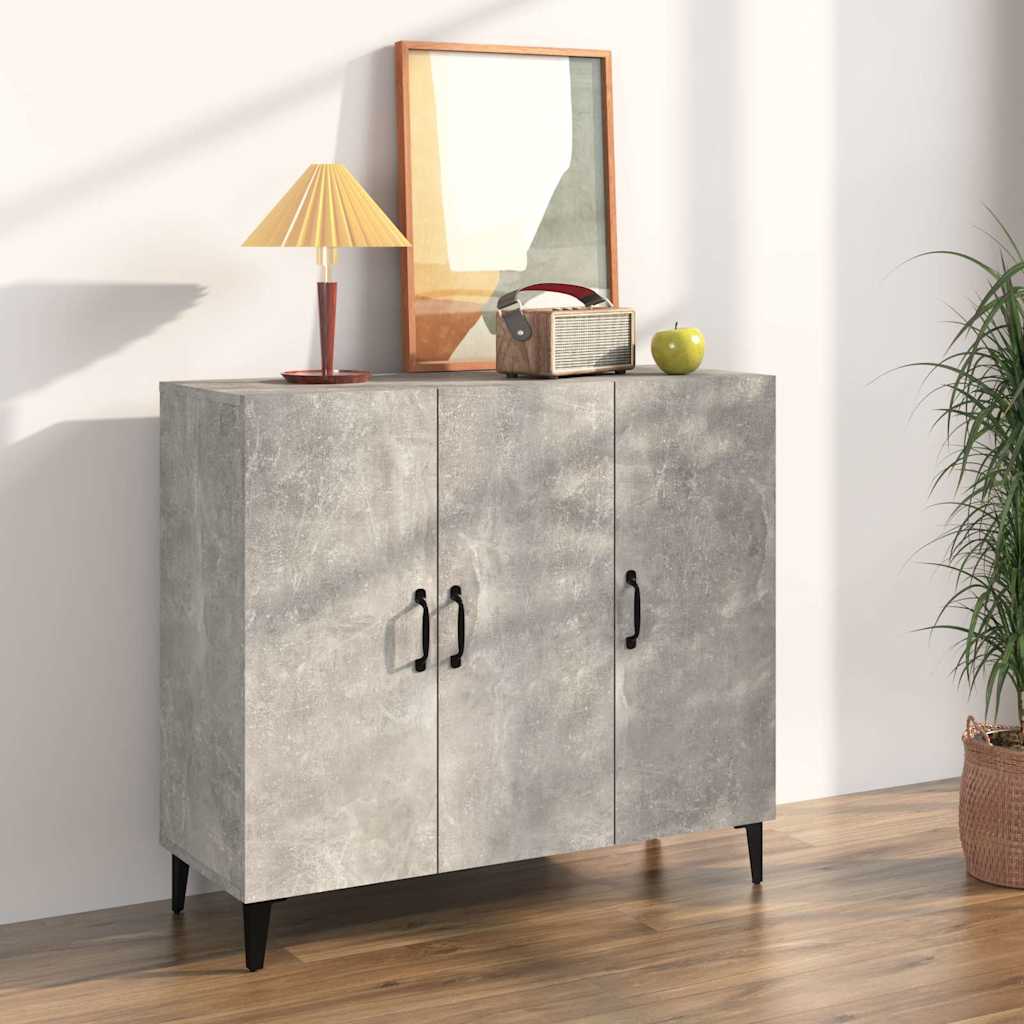 Sānu skapītis, betona pelēks, 90x34x80cm, apstrādāta koksne