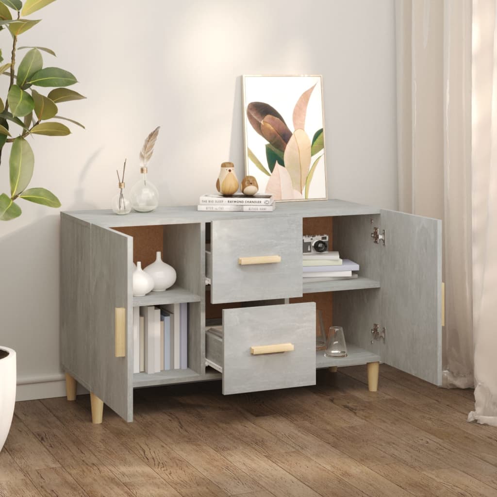 Side cabinet, concrete gray, 100x36x60cm, engineered wood