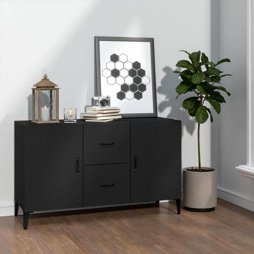 Side cabinet, black, 100x36x60cm, engineered wood