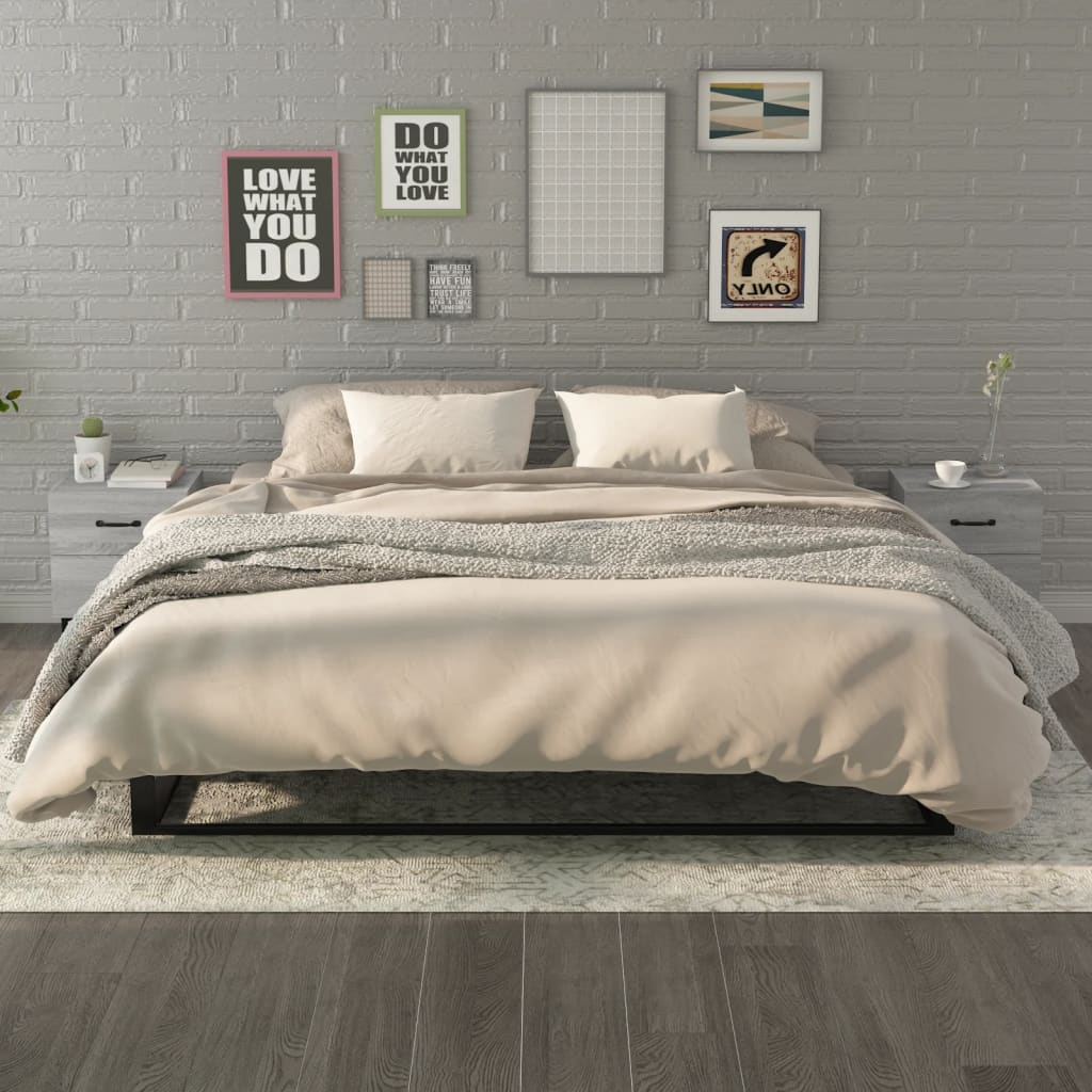 Bedside cabinets, 2 pcs., grey oak, 40x35x47.5cm