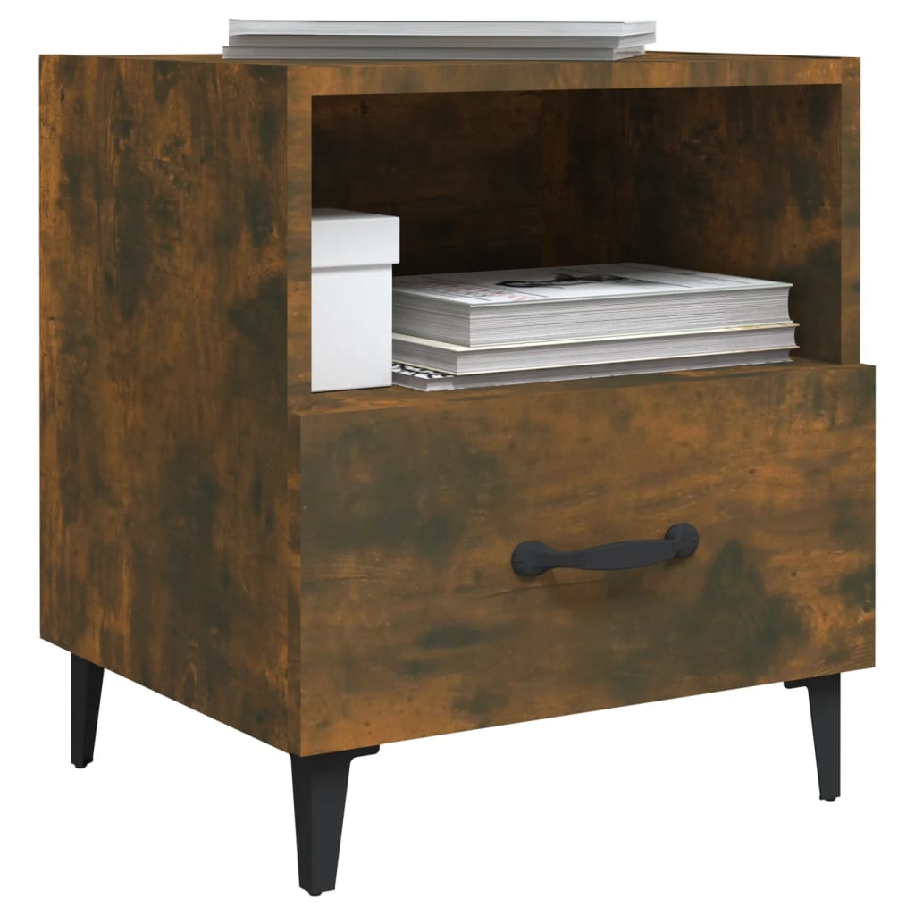 Bedside tables, 2 pcs., smoke oak, processed wood
