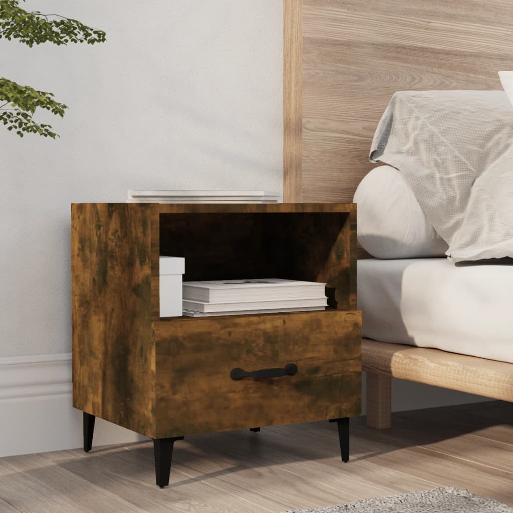 Bedside tables, 2 pcs., smoke oak, processed wood