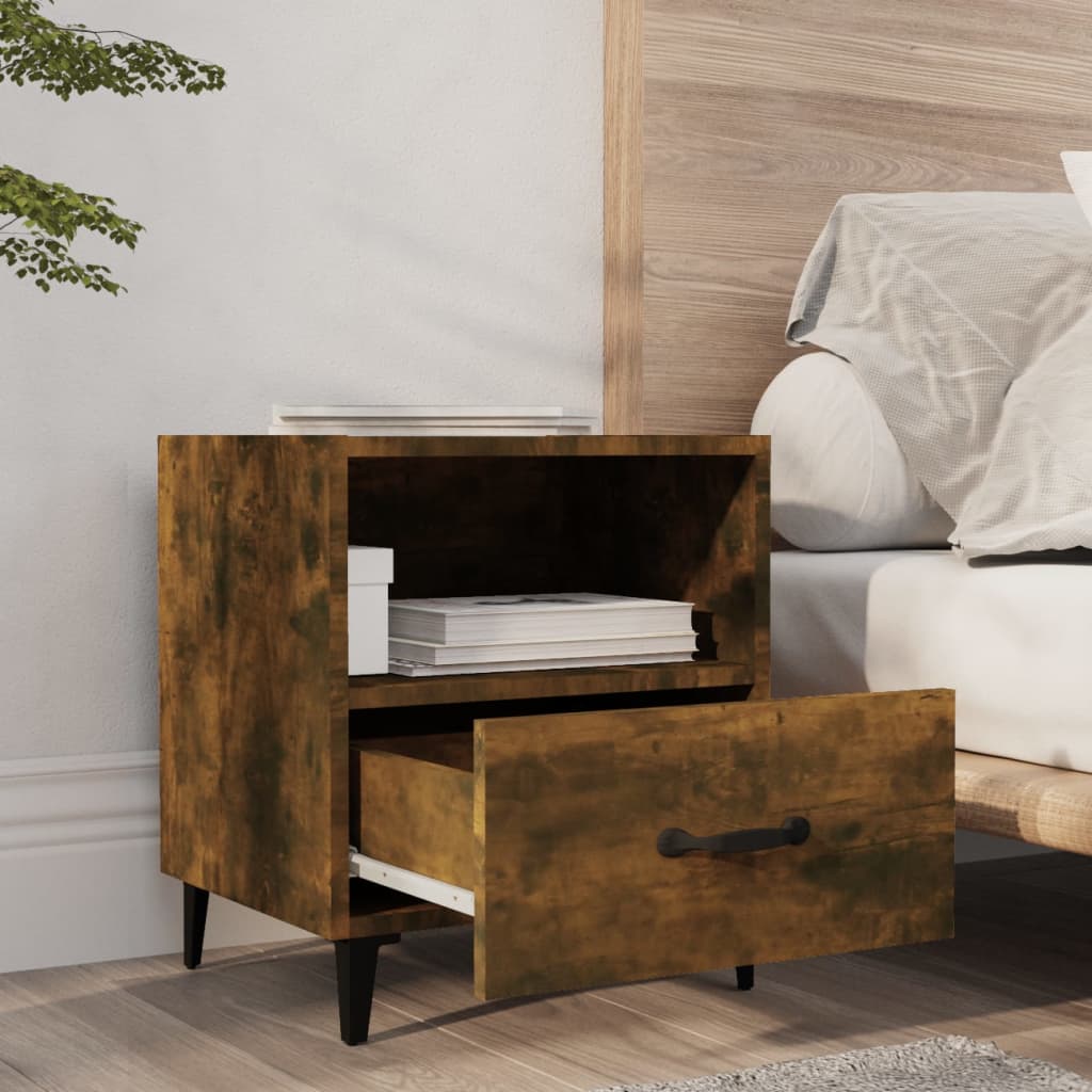 Bedside tables, 2 pcs., smoke oak, processed wood