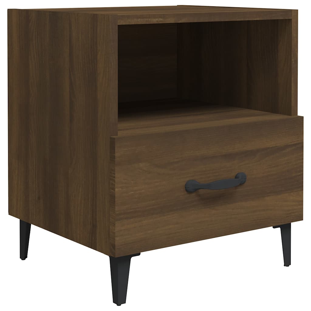 Bedside tables, 2 pcs., brown oak, engineered wood