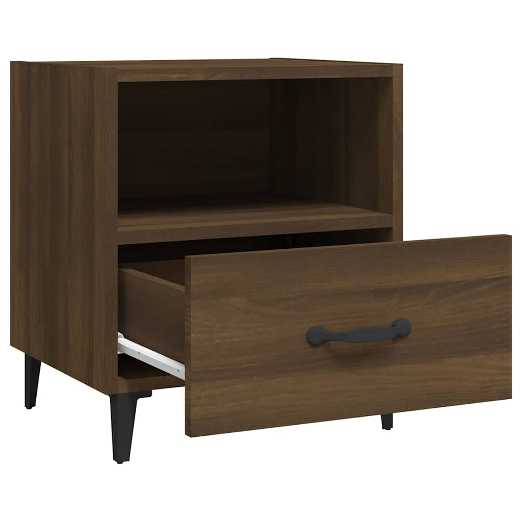 Bedside tables, 2 pcs., brown oak, engineered wood