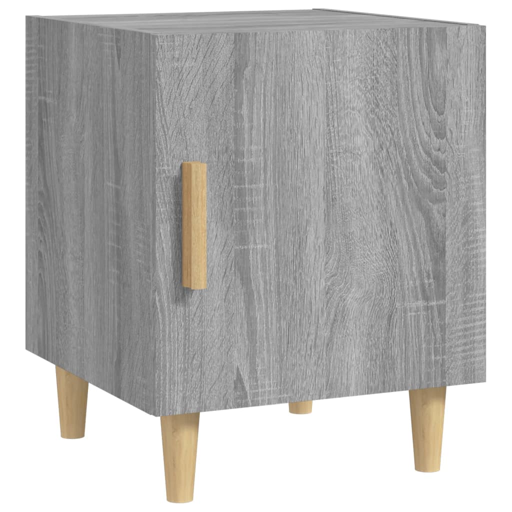 Bedside tables, 2 pcs., grey oak, engineered wood