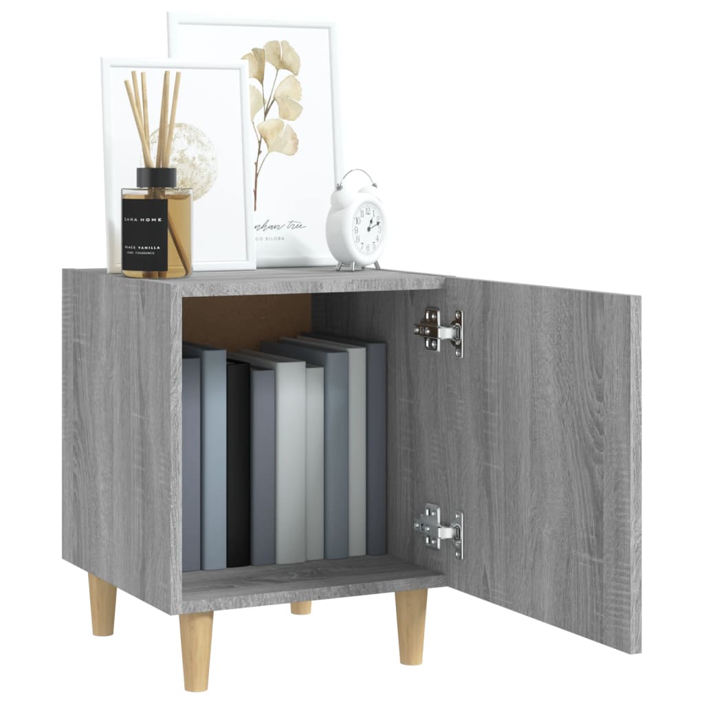 Bedside tables, 2 pcs., grey oak, engineered wood