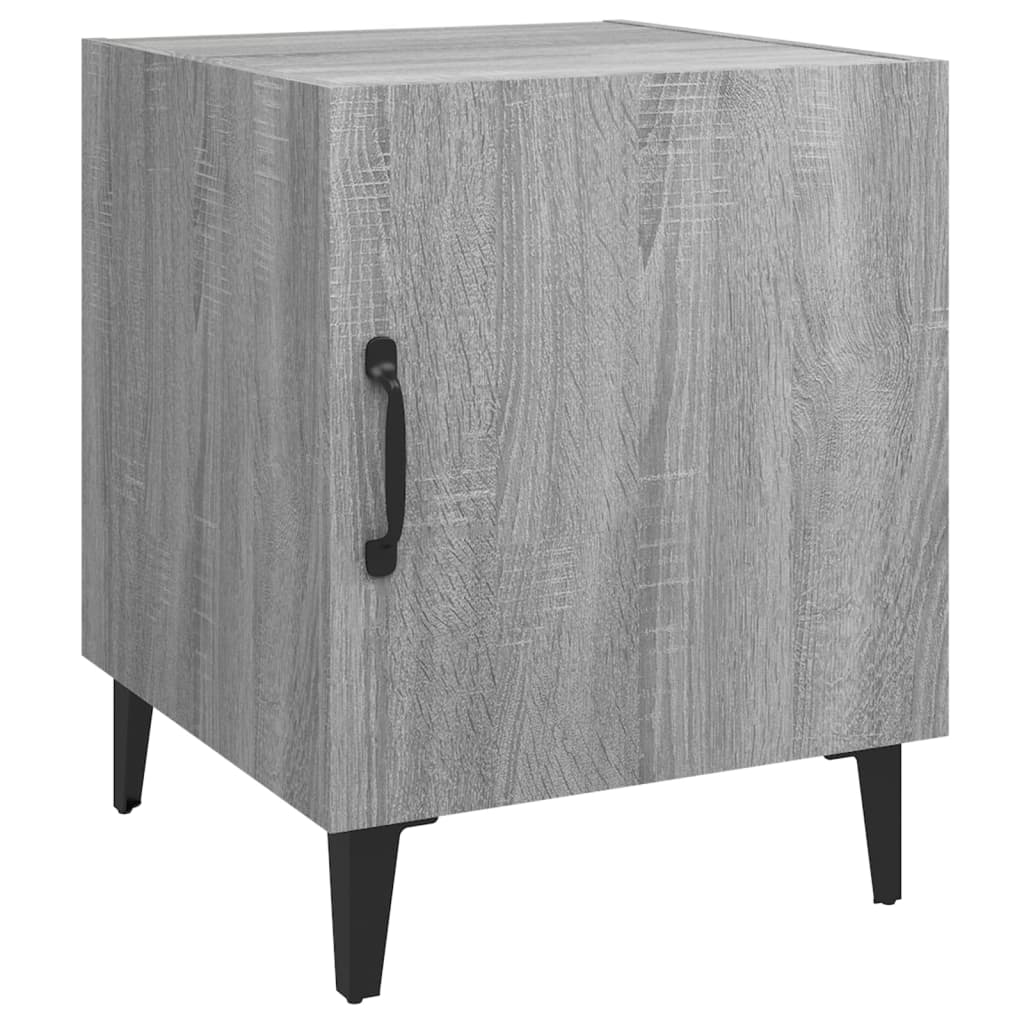 Bedside tables, 2 pcs., grey oak, engineered wood