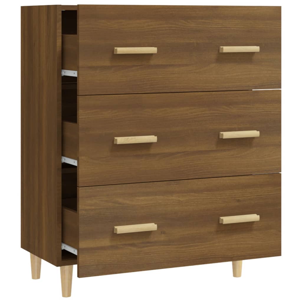 Sideboard, brown oak, 70x34x90cm, engineered wood