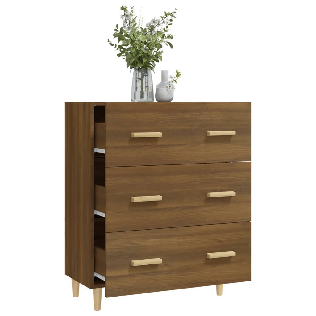Sideboard, brown oak, 70x34x90cm, engineered wood