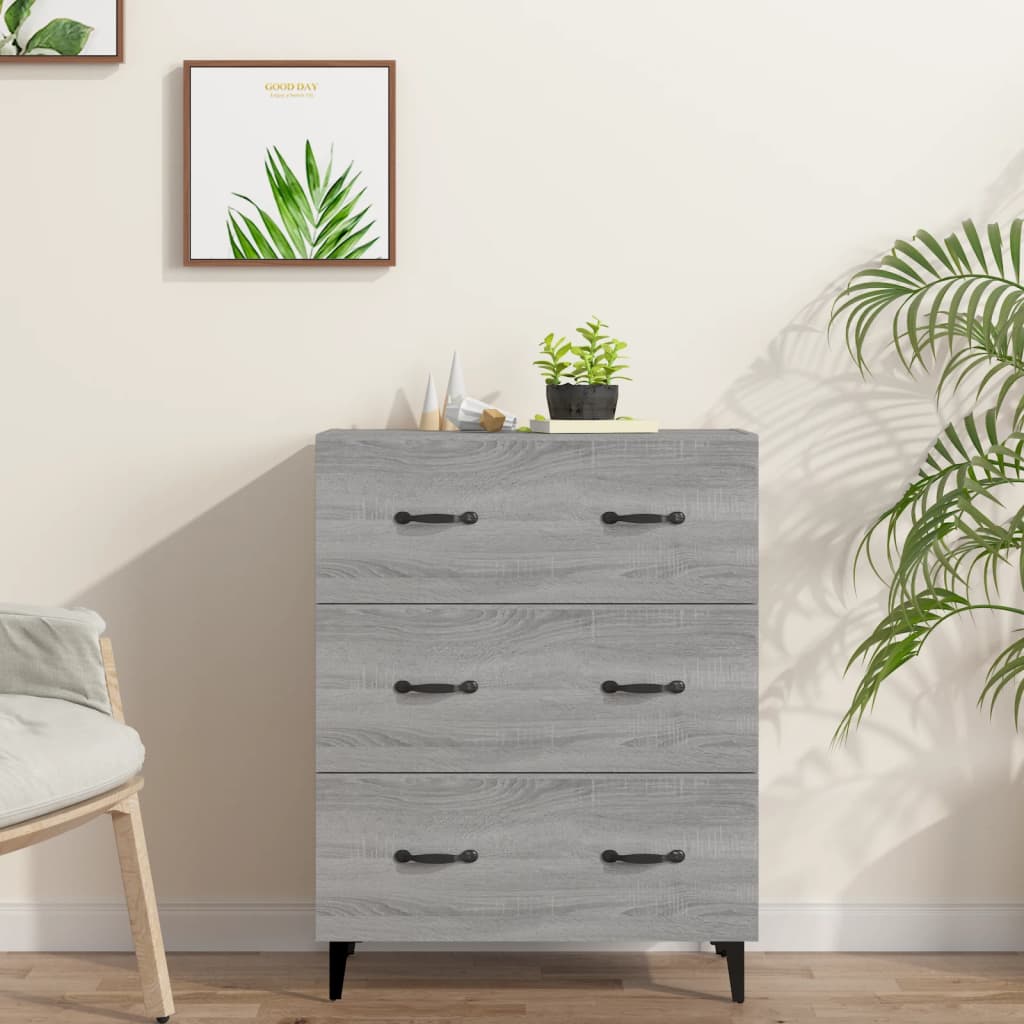 Šoninė spintelė, pilka ąžuolo, 69,5x34x90cm, apdirbta mediena