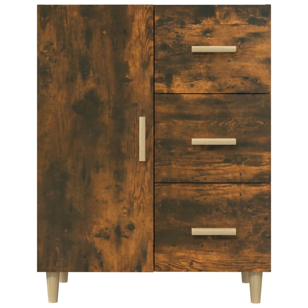Sideboard, smoked oak, 69.5x34x90cm, engineered wood