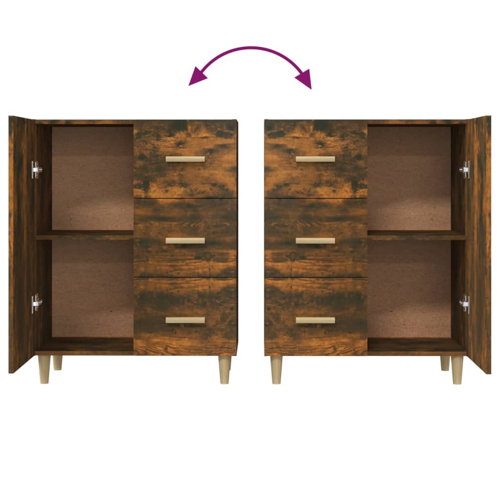Sideboard, smoked oak, 69.5x34x90cm, engineered wood