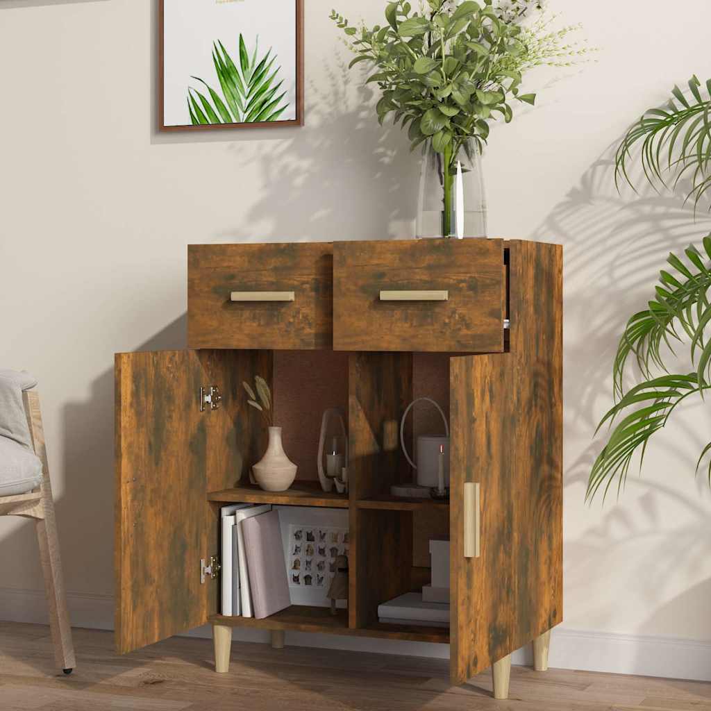 Sideboard, smoky oak, 69.5x34x89cm, engineered wood