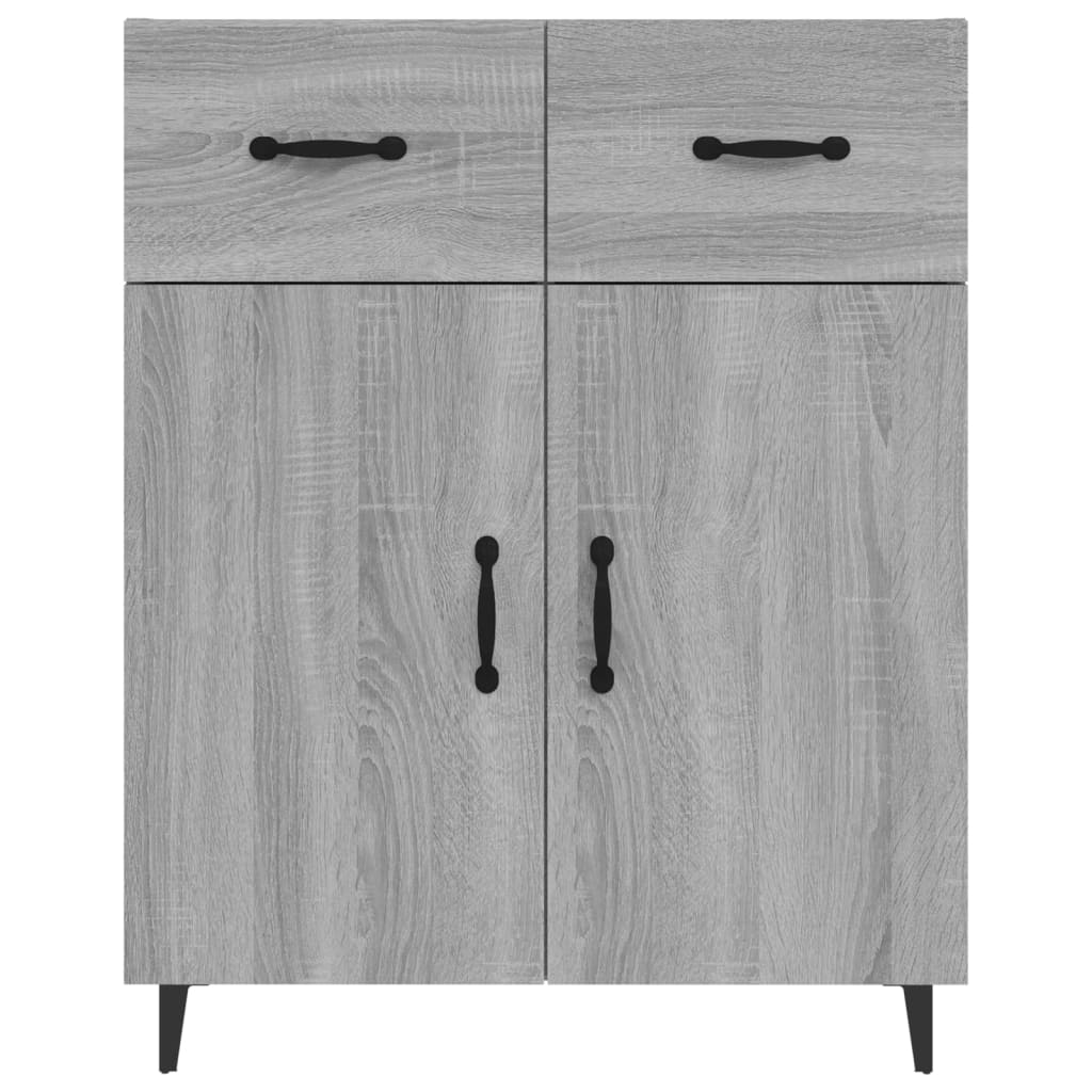 Side cabinet, grey oak, 69.5x34x90cm, engineered wood