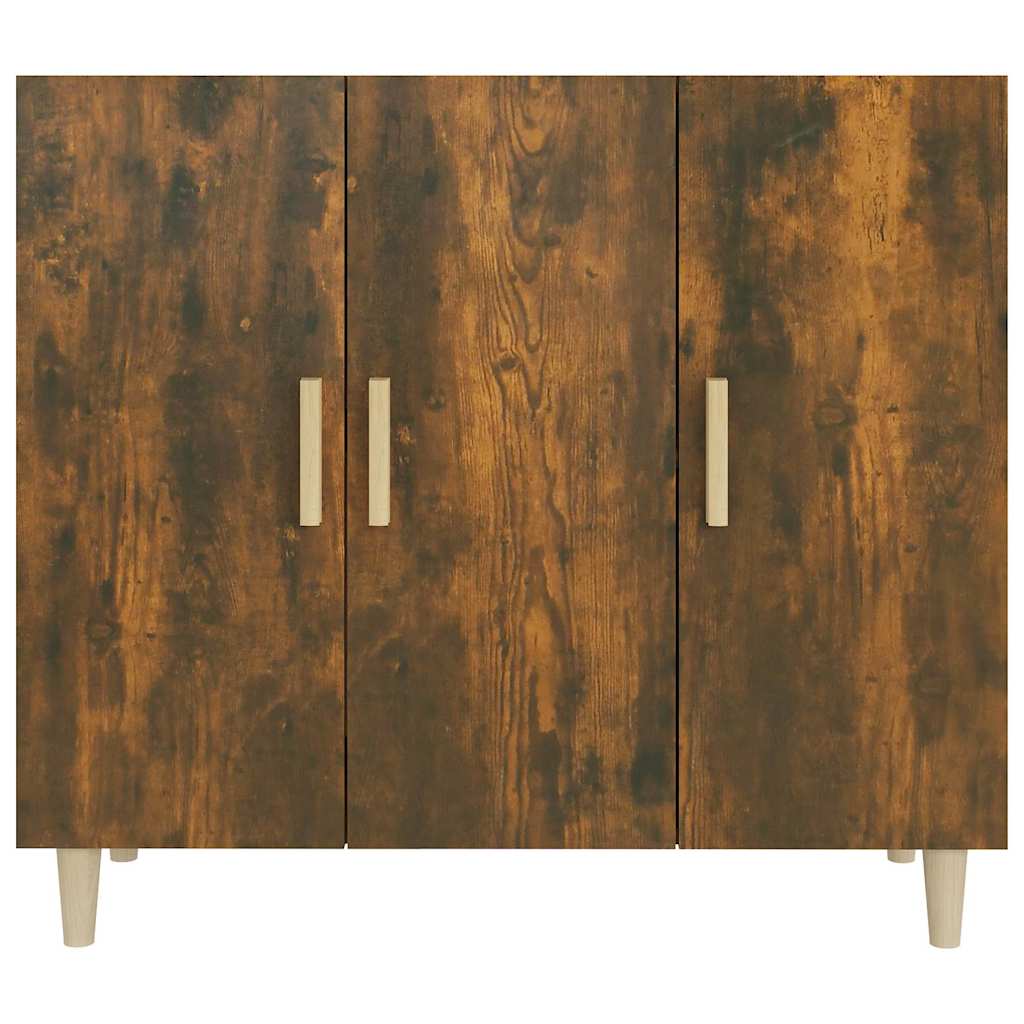 Sideboard, smoked oak, 90x34x80cm, engineered wood