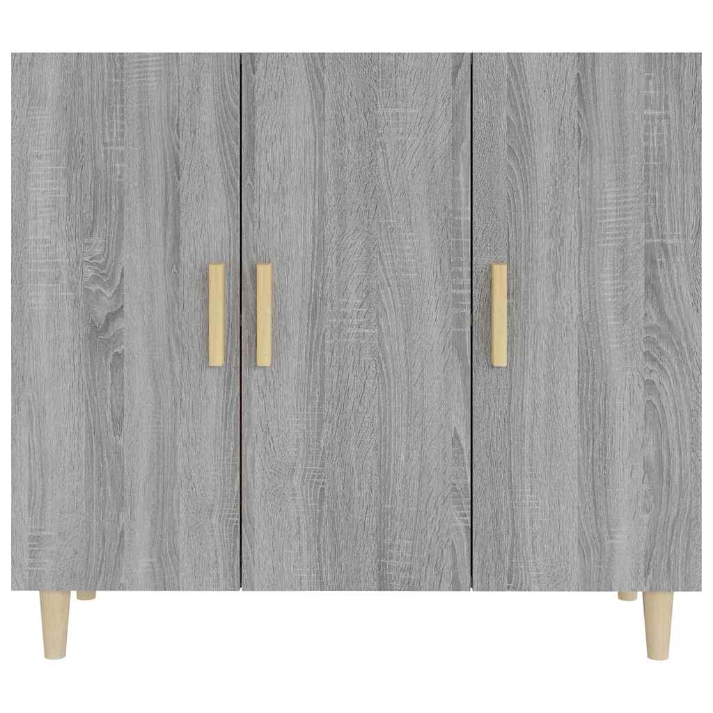 Sideboard, grey oak, 90x34x80cm, engineered wood