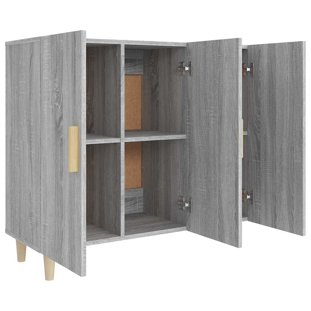 Sideboard, grey oak, 90x34x80cm, engineered wood