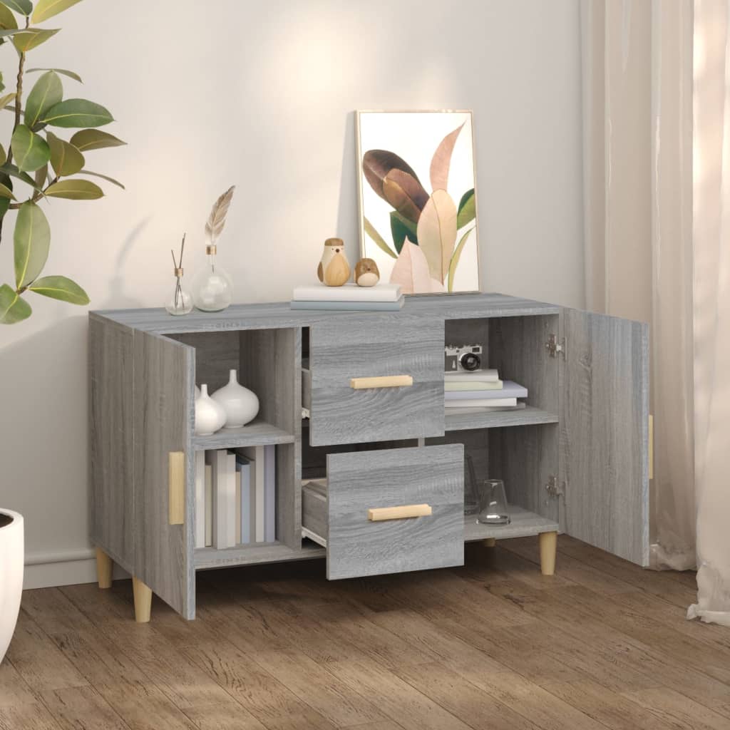 Šoninė spintelė, pilka ąžuolo, 100x36x60cm, apdirbta mediena