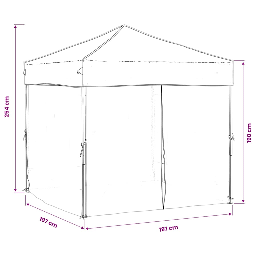 Proginė palapinė FERRO, antracito, 2x2m