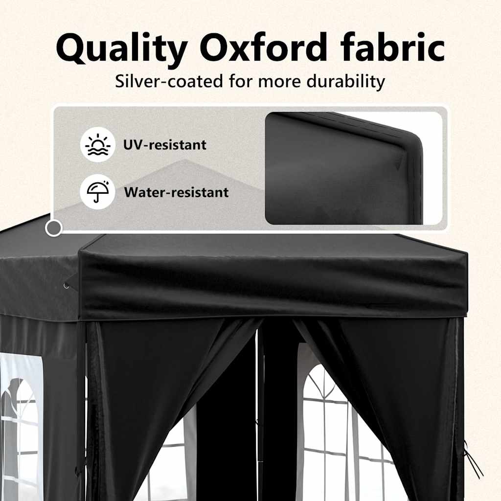 Event gazebo FERRO, black, 2x2m