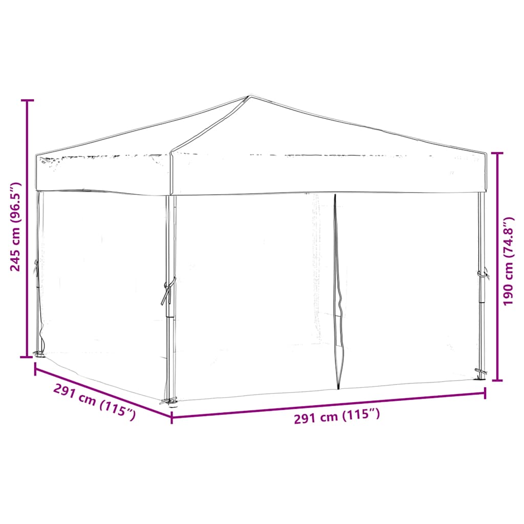Proginė palapinė FERRO, juoda, 3x3m