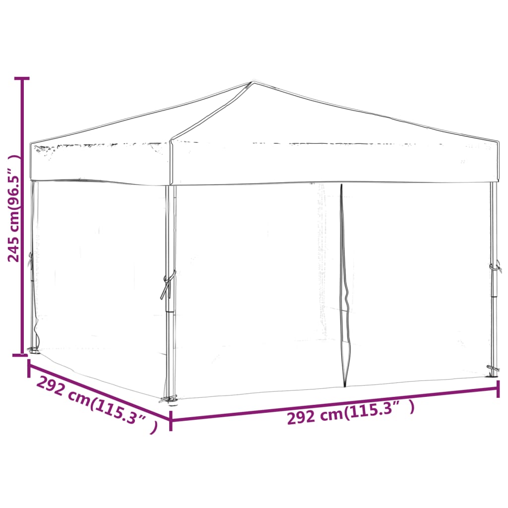 Party tent FERRO, anthracite, 3x3m