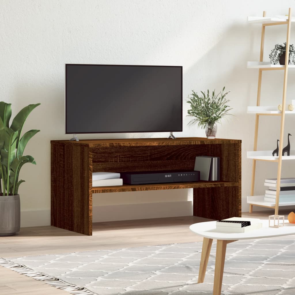 TV cabinet, brown oak, 80x40x40cm, engineered wood