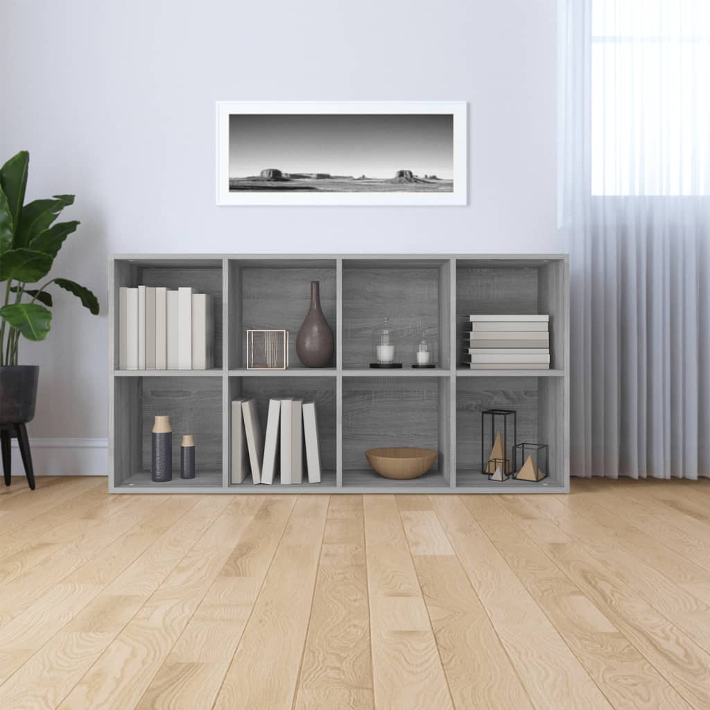 Knygų/šoninė spintelė, pilka ąžuolo, 66x30x130cm, mediena