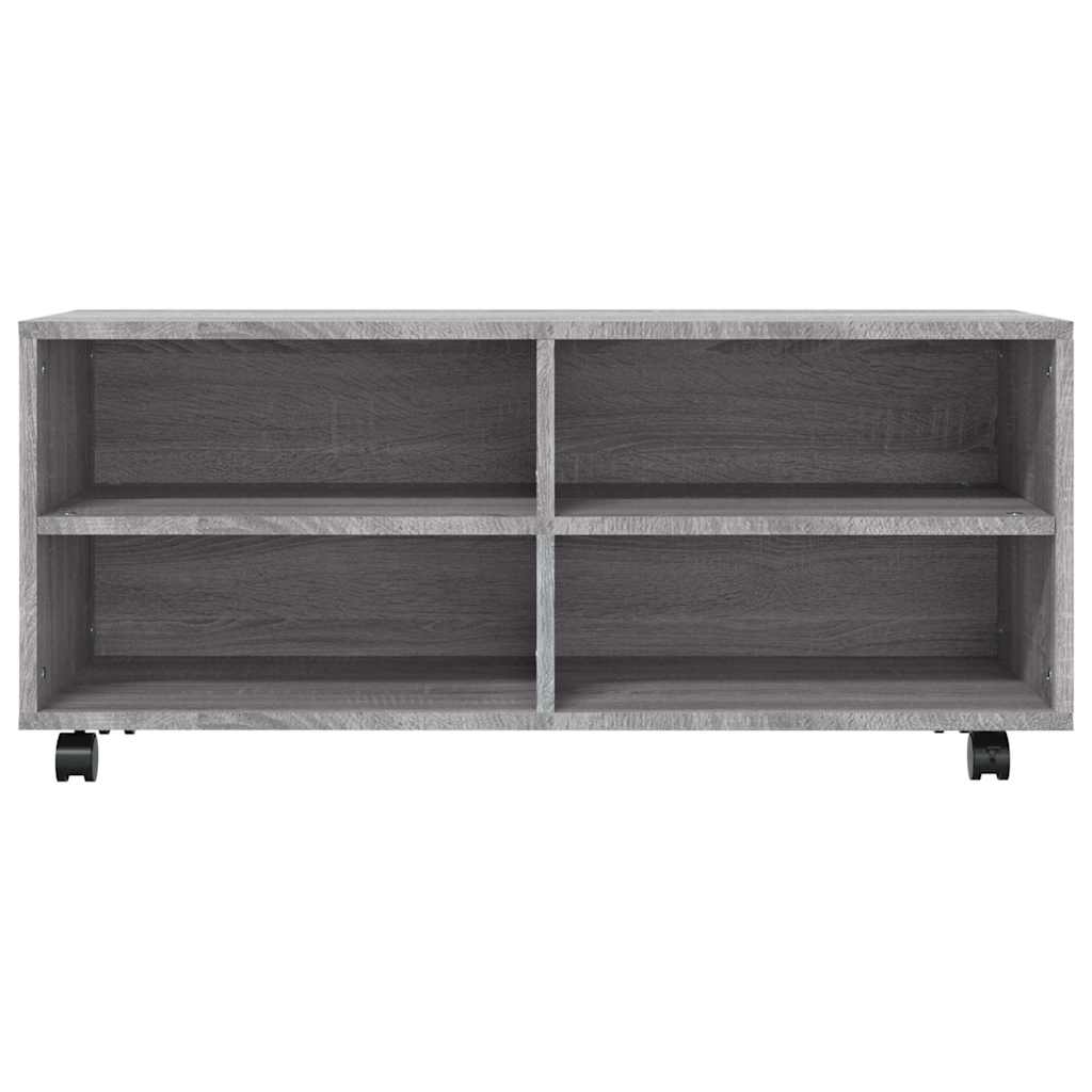 TV spintelė su ratukais, pilka ąžuolo, 90x35x35cm, mediena