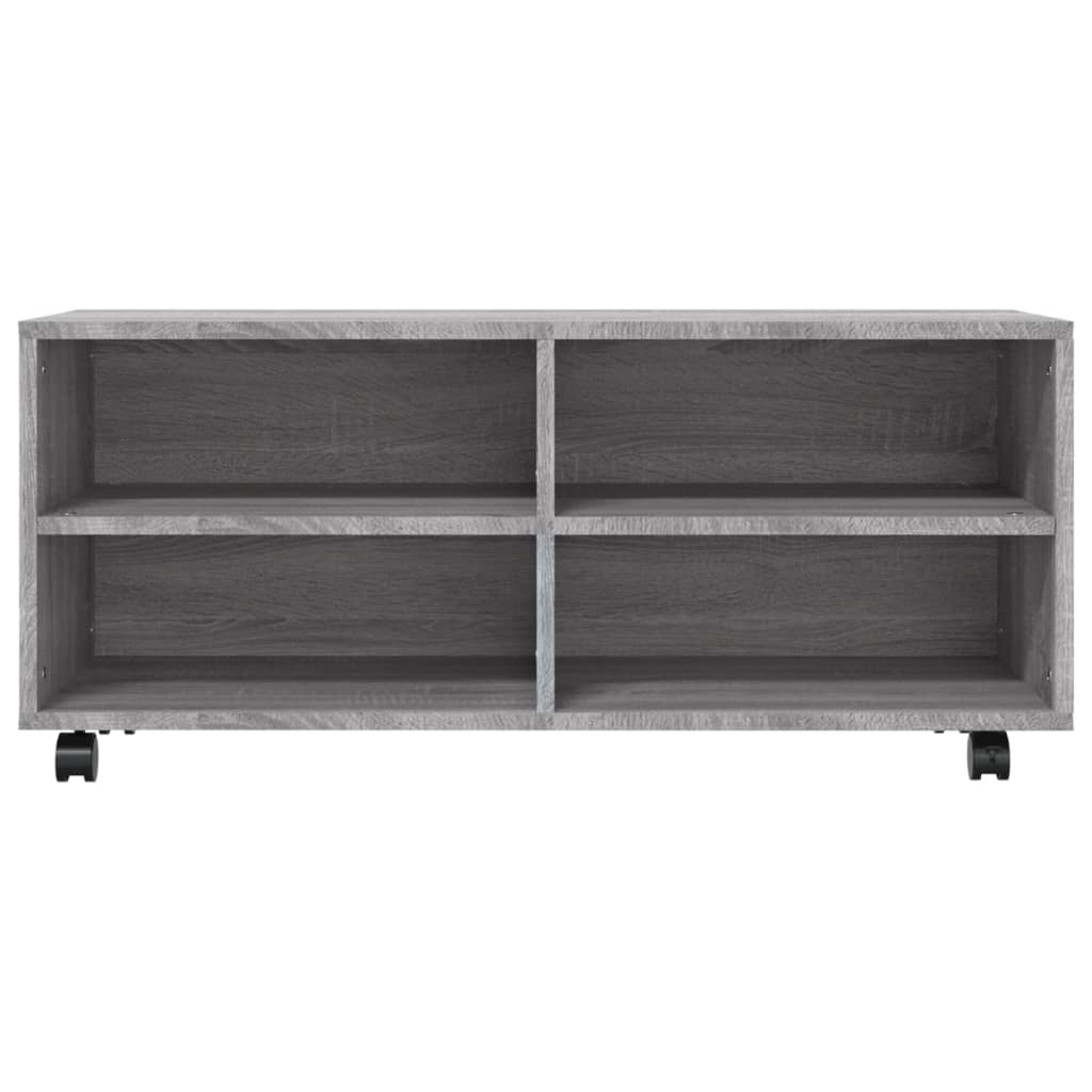 TV cabinet with wheels, grey oak, 90x35x35cm, wood