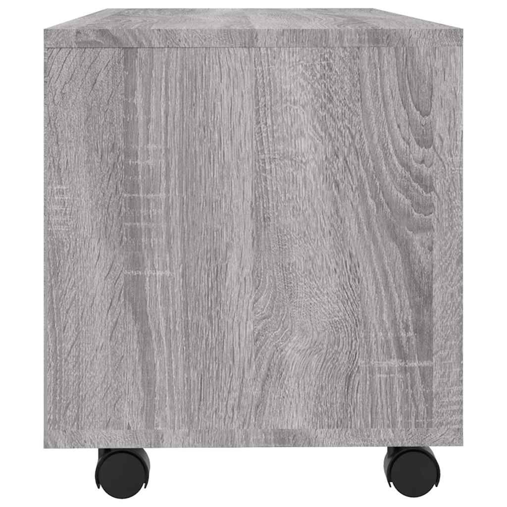TV spintelė su ratukais, pilka ąžuolo, 90x35x35cm, mediena