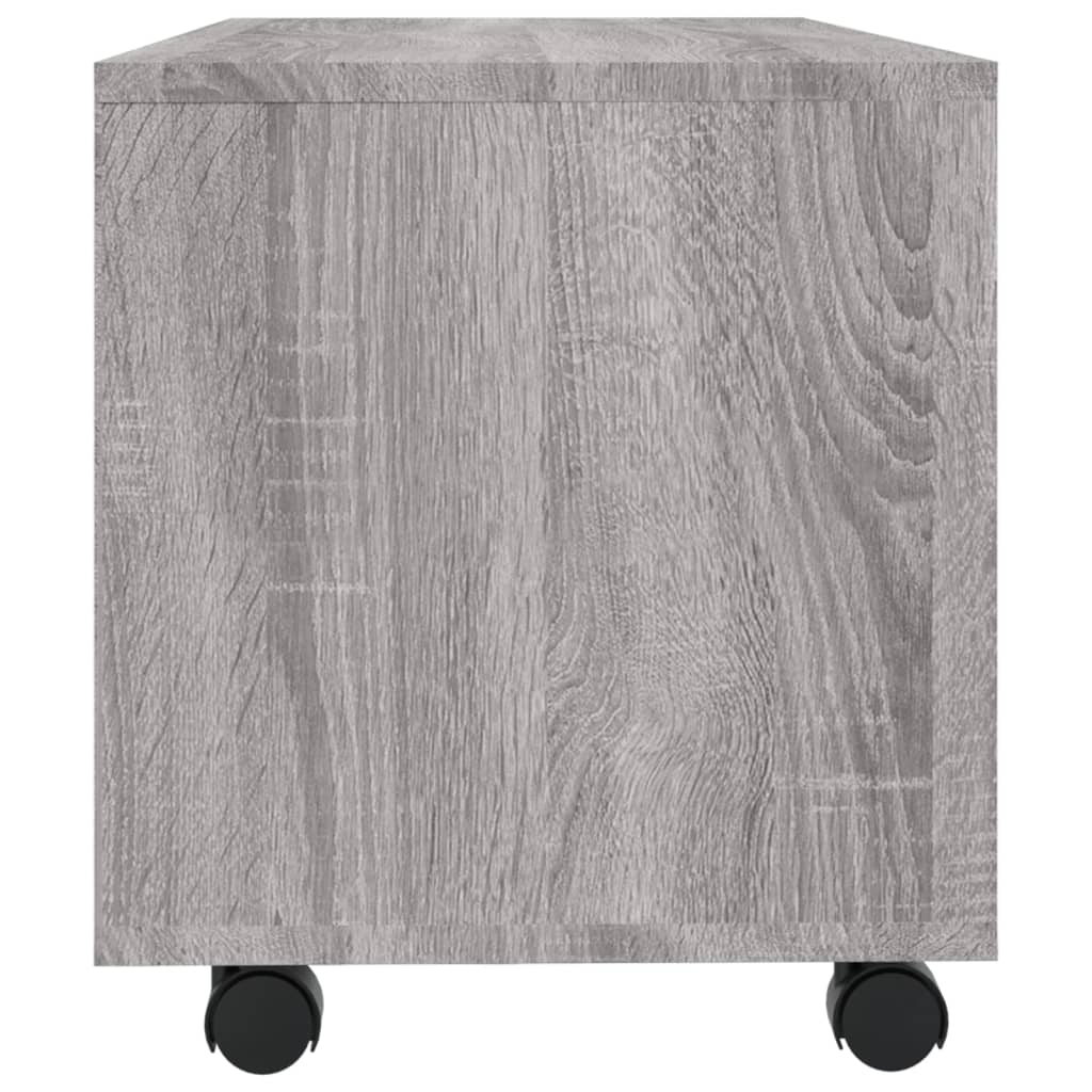 TV cabinet with wheels, grey oak, 90x35x35cm, wood