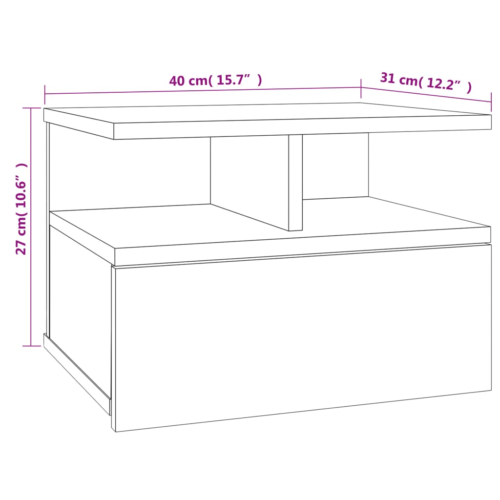 Nightstands, 2 pcs., oak, 40x31x27cm, wood