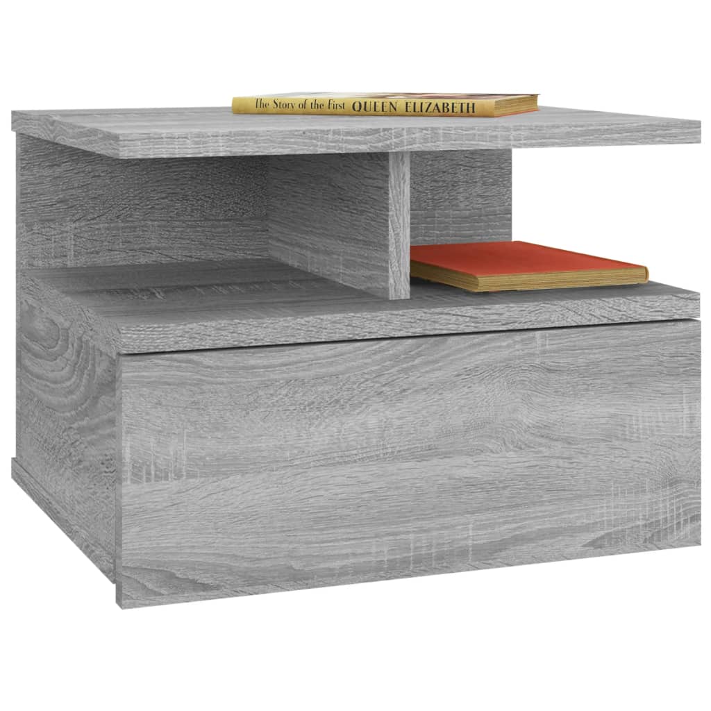 Bedside tables, 2 pcs, grey, 40x31x27cm, wood