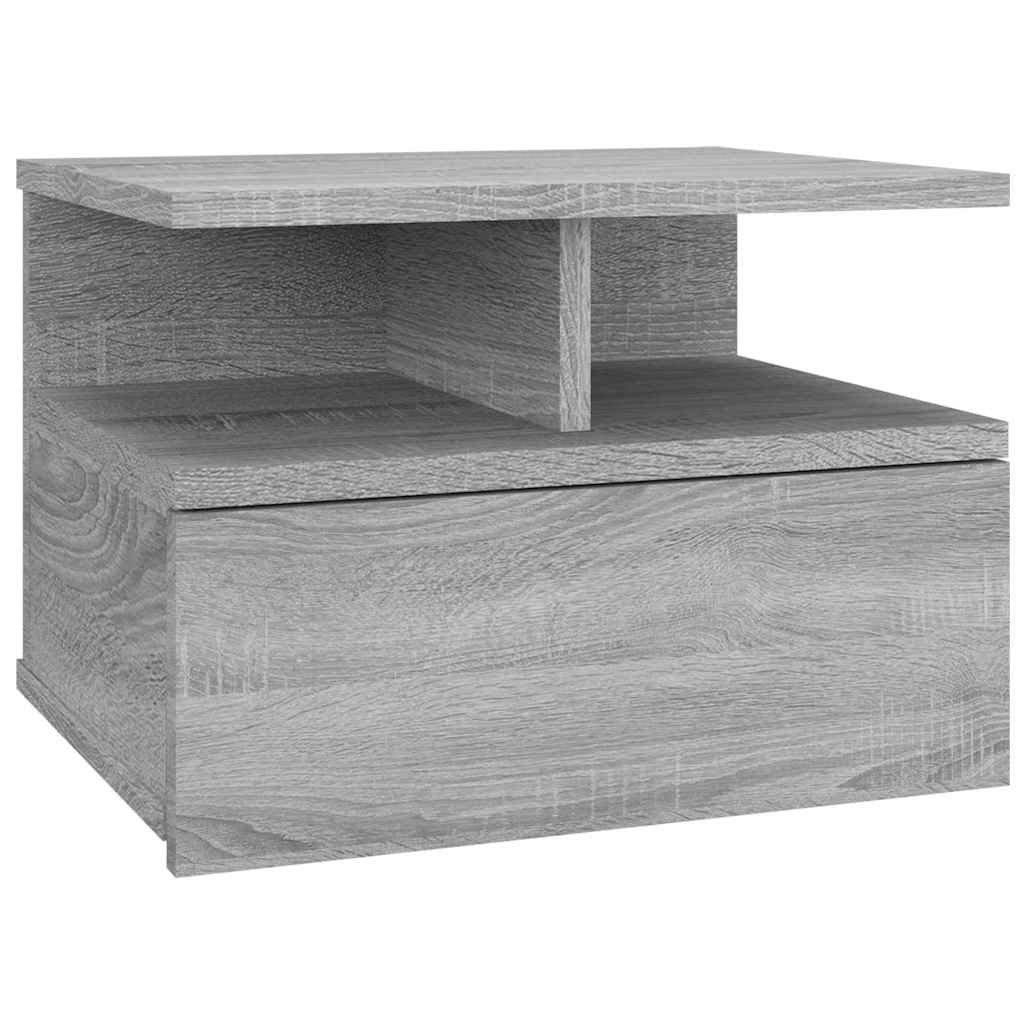 Naktiniai staliukai, 2vnt., pilki, 40x31x27cm, mediena