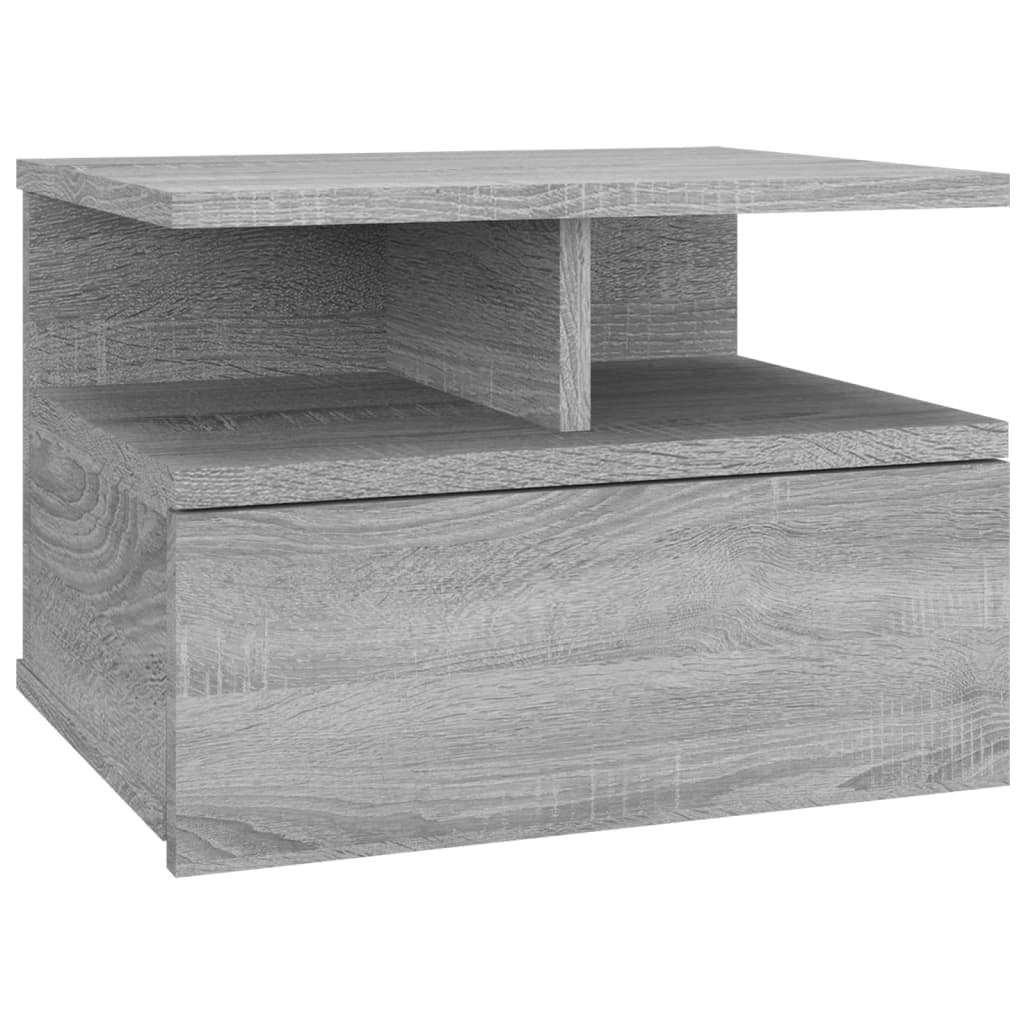 Bedside tables, 2 pcs, grey, 40x31x27cm, wood